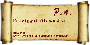 Privigyei Alexandra névjegykártya